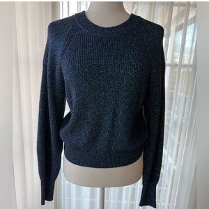 Joie blue + black metallic sweater